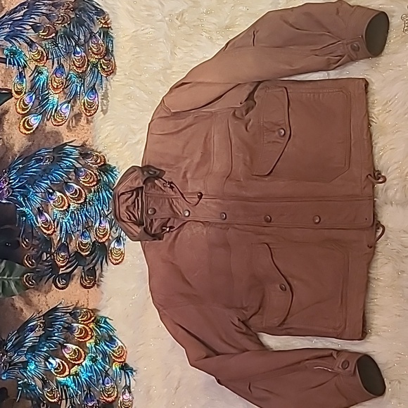 Georgetown Men's Brown Leather/Suede BomberJacket Size: Med - Picture 1 of 16